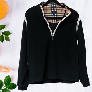 Burberry Black Fleece Half Zip Admiral Gold Pullover